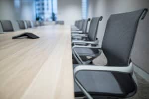 Boardroom meeting space with phone calling system