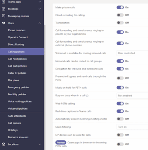 g12 operator connect Custom Calling Policies