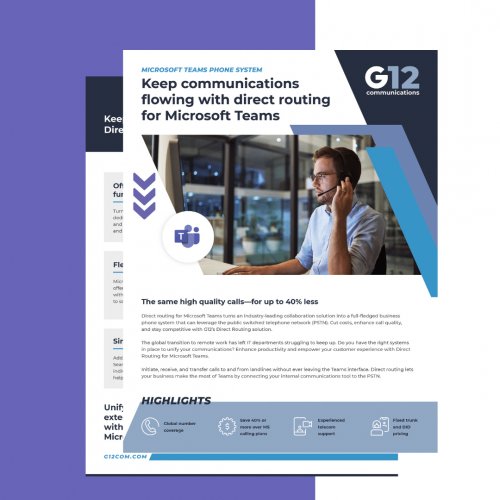 G12 Direct Routing for MS Teams Datasheet G12 Direct Routing for MS Teams Datasheet